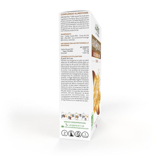 Arkopharma Arkoroyal Gelée Royale Bio 2500 Mg - Lot De 2 X 20 Ampoules - Validité 12/2027