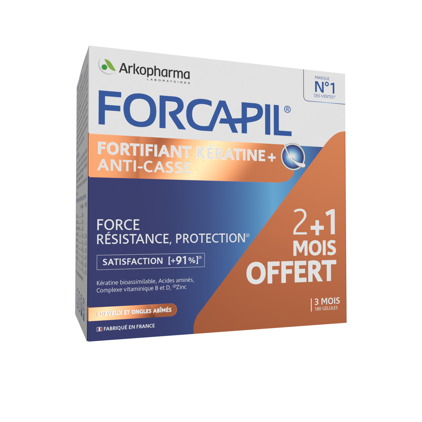 Forcapil® Fortifiant Kératine+ - Programme 3 mois