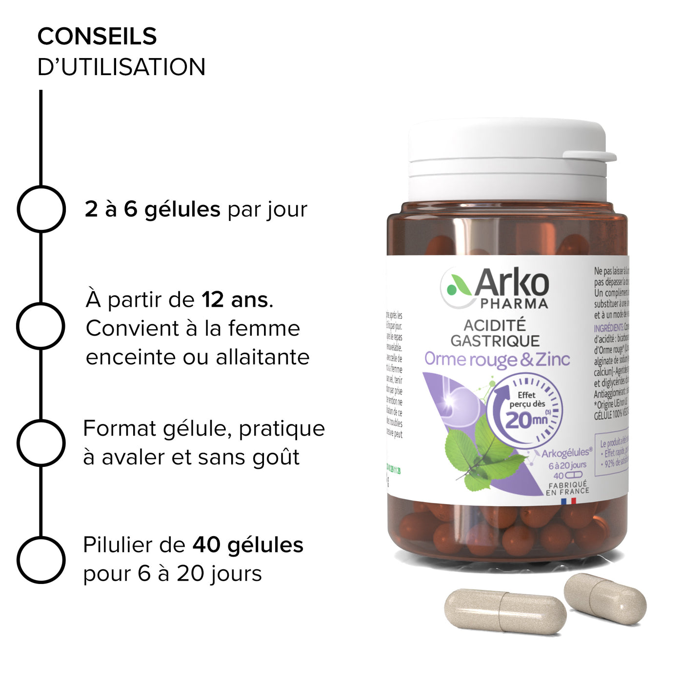 Arkogélules® Orme rouge et Zinc