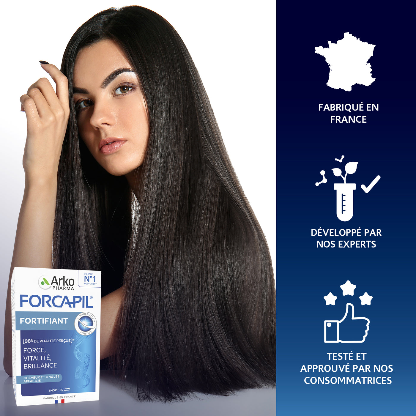 Forcapil® Fortifiant, Cheveux et Ongles - Lot 3 mois + 1 mois offert