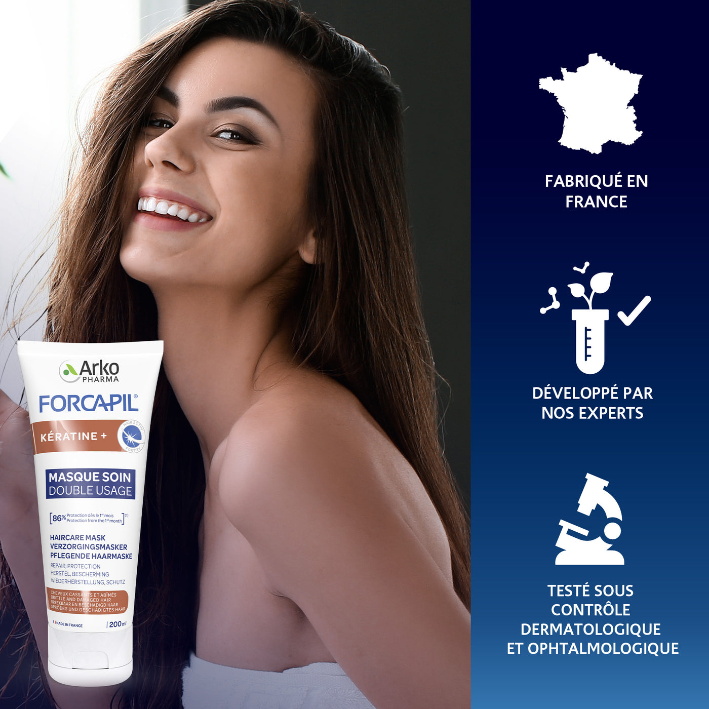 Forcapil® Kératine Masque soin double usage