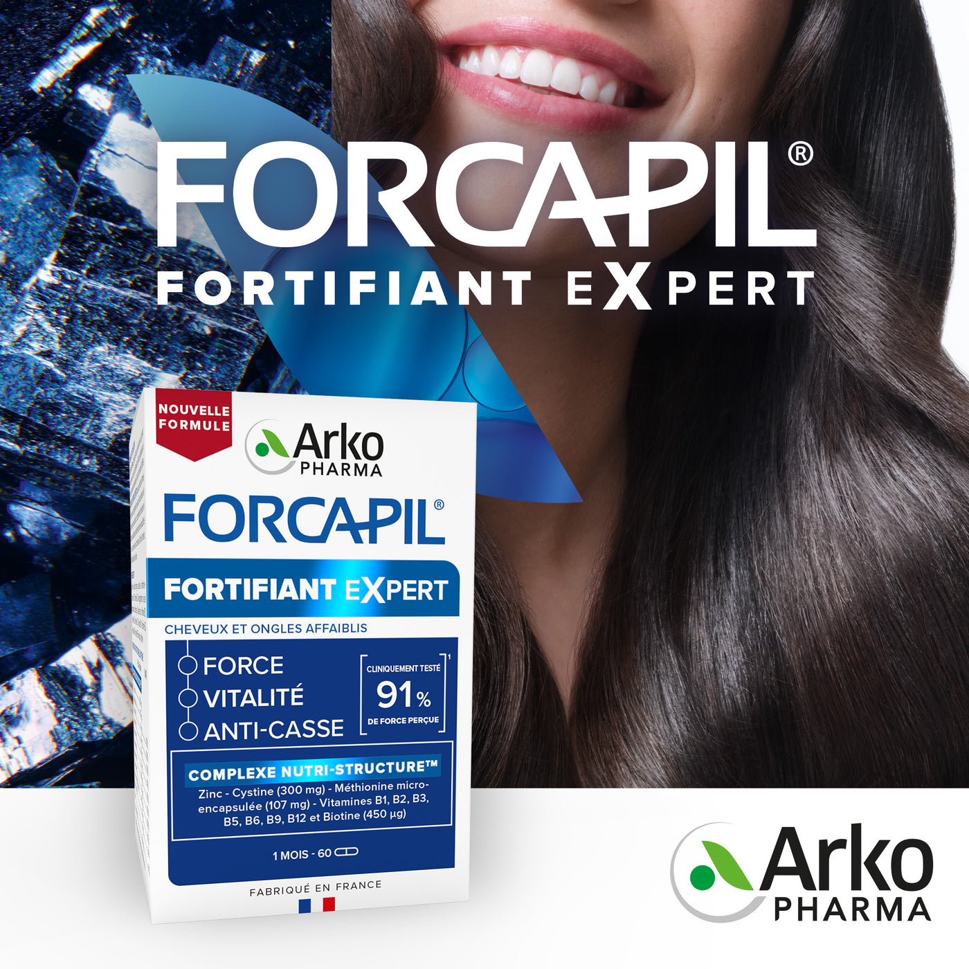 Forcapil® Fortifiant Expert - Programme de 3 mois - 180 gélules