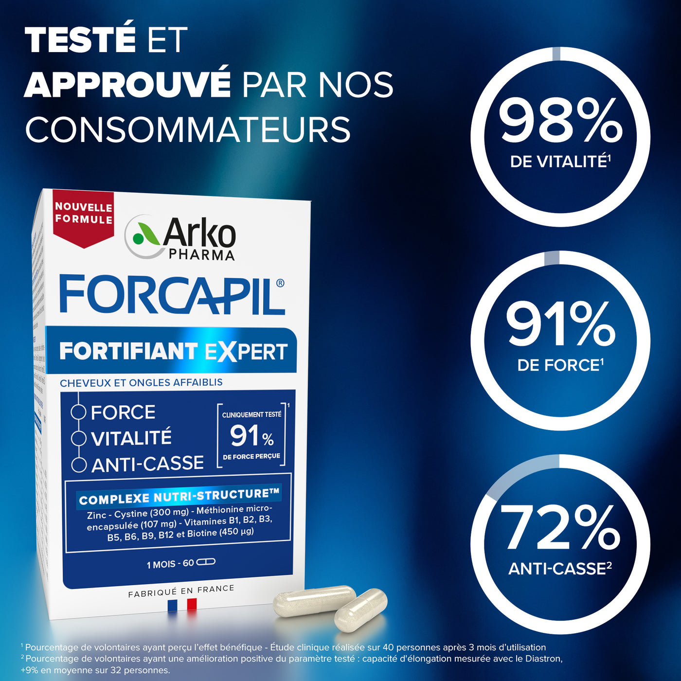 Forcapil® Fortifiant Expert - Programme de 3 mois - 180 gélules
