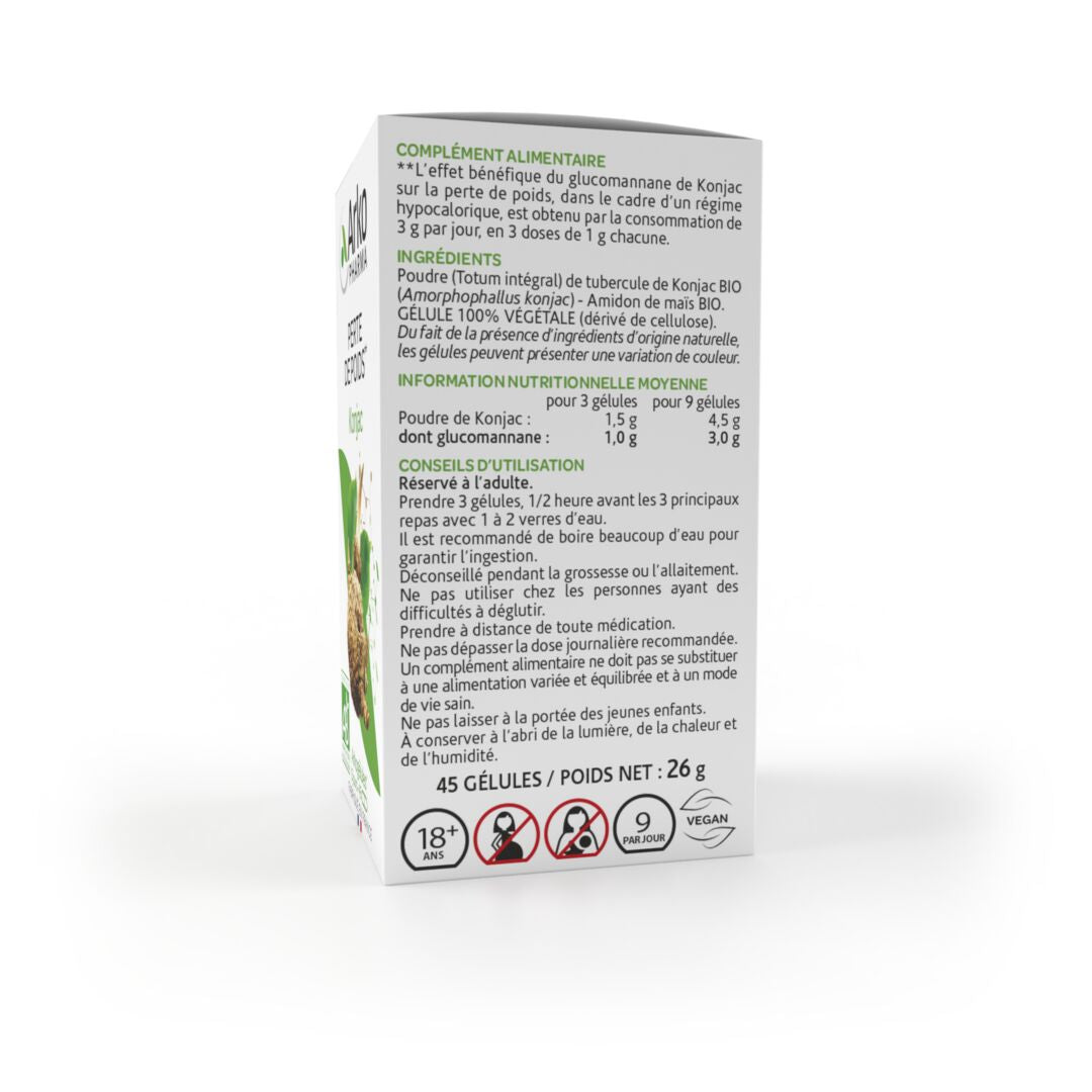 Konjac Bio 120 Gélules - Coupe-Faim Naturel et Contrôle du Poids